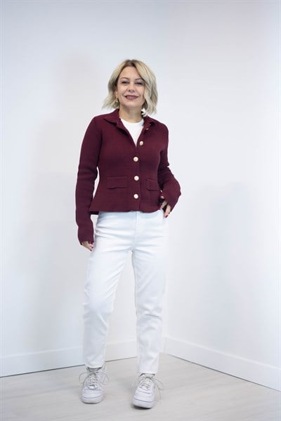 1104 POLO YAKA, GOLD DÜĞME, ÇELİK ÖRGÜ HIRKA
