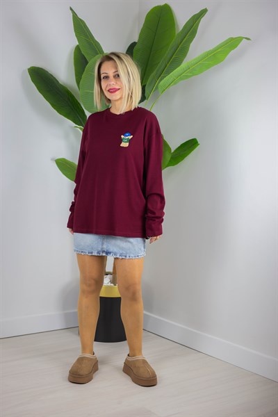 1133 AYICIK NAKIŞLI BASİC SWEAT