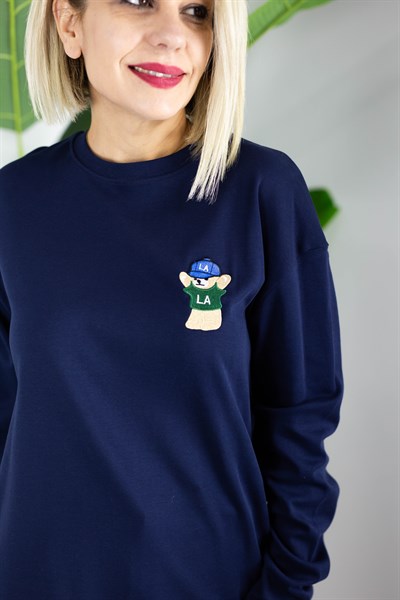 1133 AYICIK NAKIŞLI BASİC SWEAT