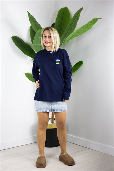 1133 AYICIK NAKIŞLI BASİC SWEAT