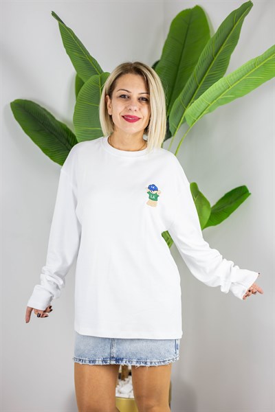 1133 AYICIK NAKIŞLI BASİC SWEAT