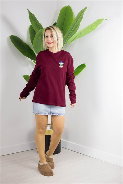1133 AYICIK NAKIŞLI BASİC SWEAT