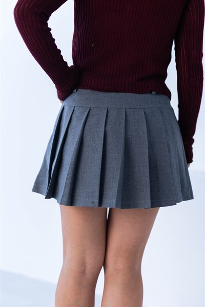 1511 PİLELİ KEMERLİ ŞORTLU ETEK