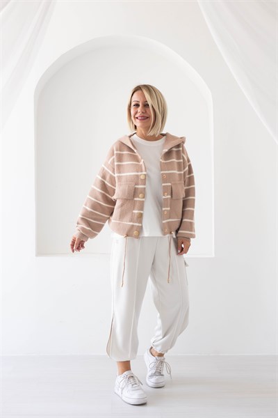 3761 ANGORA, KAPŞONLU, İRİ CEPLİ, ÇİZGİLİ, BOMBER HIRKA