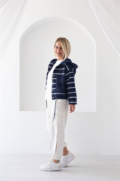3761 ANGORA, KAPŞONLU, İRİ CEPLİ, ÇİZGİLİ, BOMBER HIRKA