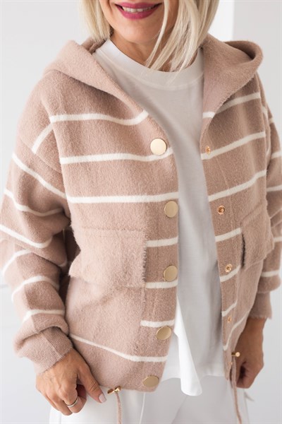 3761 ANGORA, KAPŞONLU, İRİ CEPLİ, ÇİZGİLİ, BOMBER HIRKA