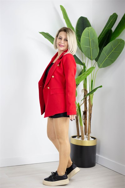 4023 GOLD DÜĞME, KLASİK, KRUVAZE BLAZER CEKET