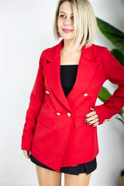 4023 GOLD DÜĞME, KLASİK, KRUVAZE BLAZER CEKET