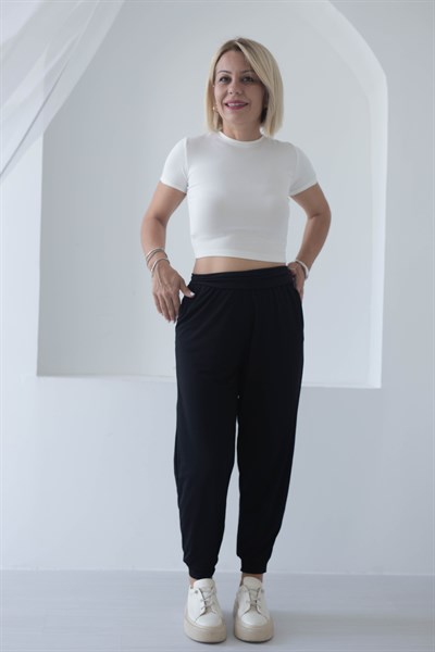 409 MODAL PAÇA LASTİKLİ ŞALVAR PANTOLON