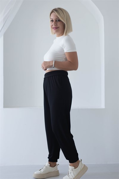 409 MODAL PAÇA LASTİKLİ ŞALVAR PANTOLON