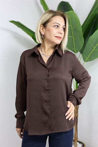 4156 SATEN, ETEK UCU OVAL GÖMLEK