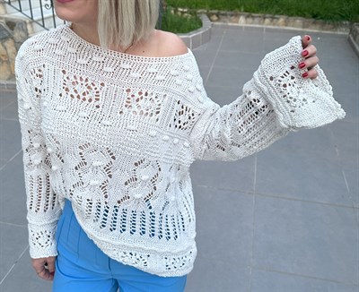 427 KAYIK YAKA PONPON DESEN MERSERİZE TRİKO