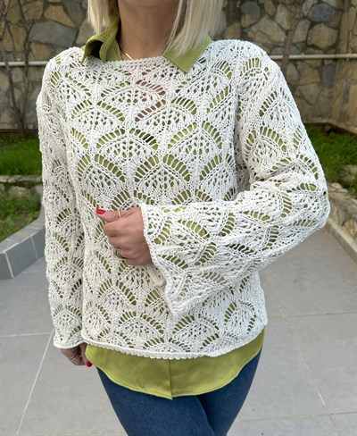 428 KAYIK YAKA İSTRİDYE DESEN MERSERİZE