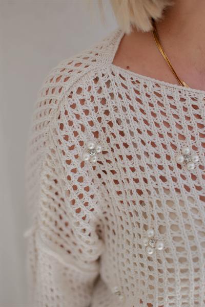 437 İNCİ DETAY AJURLU CROP MERSERİZE