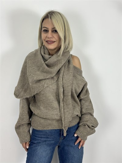 4671 DÜŞÜK OMUZ, ŞAL PARÇALI, YUMOŞ TRİKO