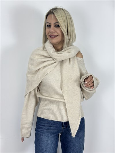 4671 DÜŞÜK OMUZ, ŞAL PARÇALI, YUMOŞ TRİKO