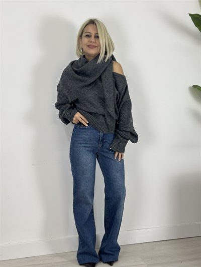 4671 DÜŞÜK OMUZ, ŞAL PARÇALI, YUMOŞ TRİKO