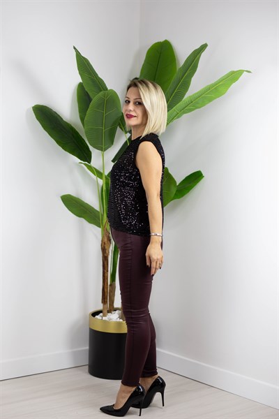 468 İPK KOLSUZ, PUL PAYET BLUZ