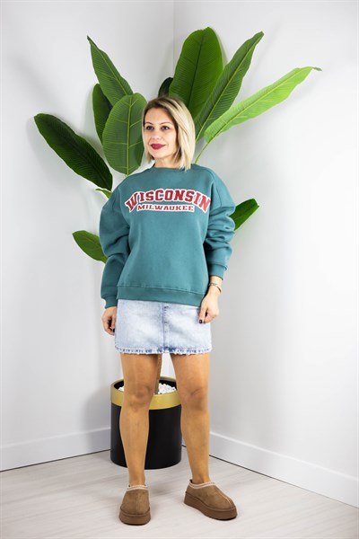 472 GM WİSCONSİN BASKILI, ŞARDONLU SWEAT