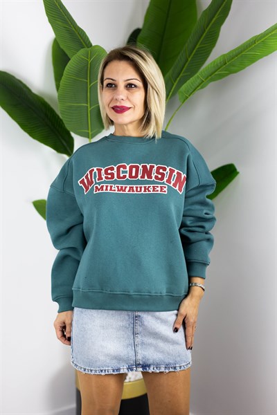 472 GM WİSCONSİN BASKILI, ŞARDONLU SWEAT
