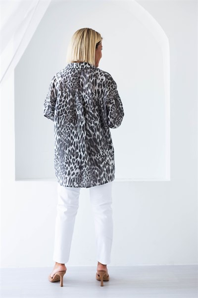 4859 LEOPAR DESEN OVERSİZE GÖMLEK