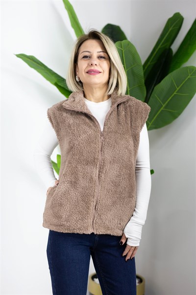 492 PELUŞ FERMUARLI YELEK