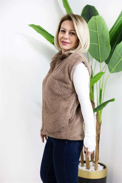 492 PELUŞ FERMUARLI YELEK