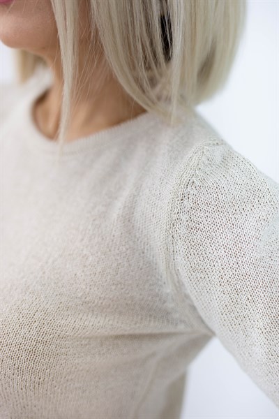 502 KISA KOL, CROP, MERSERİZE BLUZ