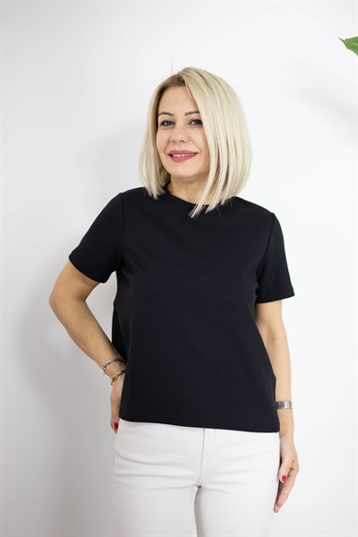 514 BİSİKLET YAKA, ARKA PİLELİ, MODAL TSHİRT
