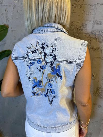 5199 SIRT NAKIŞ İŞLEME JEAN YELEK