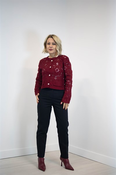 5239 MOTİFLİ, DANTELLİ HIRKA