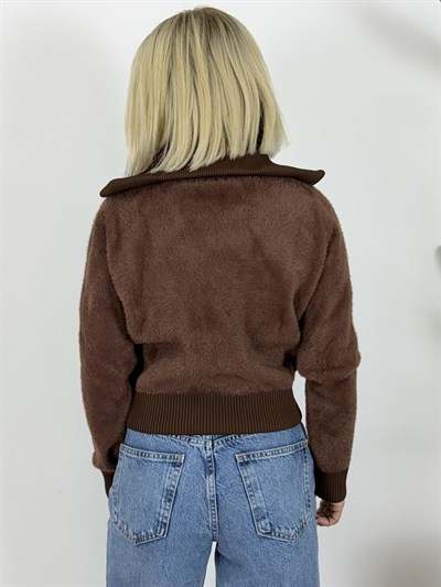 5421 DİK YAKA, FERMUARLI, CEP KAPAKLI, ANGORA HIRKA