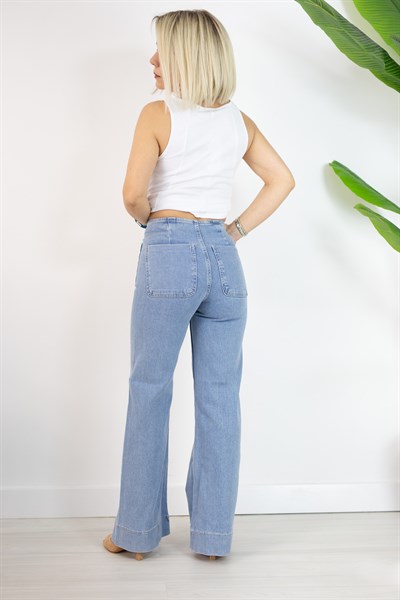 5704 FLATOLU, ÖNDEN CEP DETAY, BOL PAÇA, DUBLE PAÇA JEAN