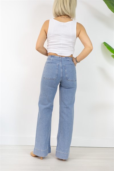 5704 FLATOLU, ÖNDEN CEP DETAY, BOL PAÇA, DUBLE PAÇA JEAN