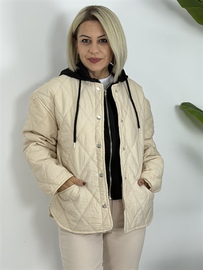 5841 KAPÜŞONLU SWEAT GARNİLİ KAPİTONE MONT
