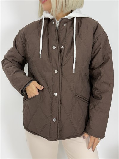 5841 KAPÜŞONLU SWEAT GARNİLİ KAPİTONE MONT