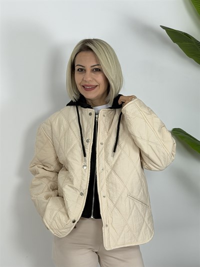 5841 KAPÜŞONLU SWEAT GARNİLİ KAPİTONE MONT