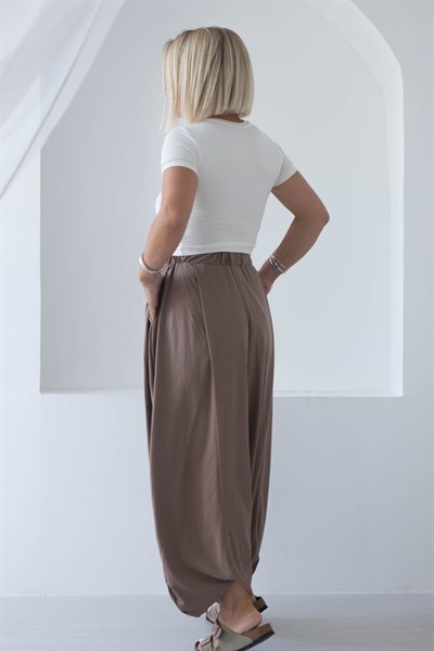 6137 BİSİKLET YAKA MODAL KISA KOL CROP