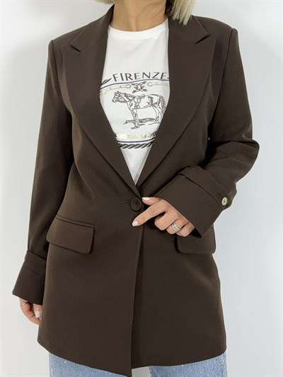 6157 Kolu Düğme Detaylı, Tek Düğme, Blazer Ceket