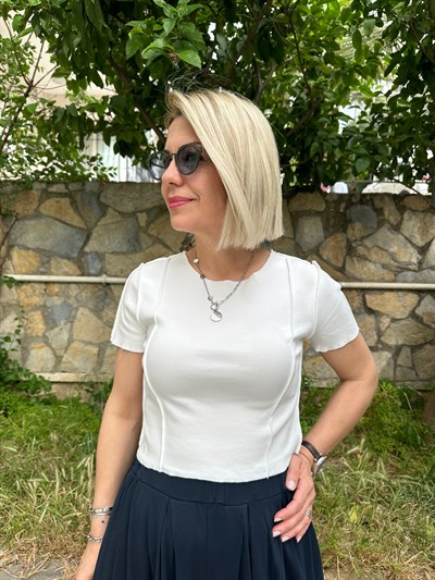 6169 PİS DİKİŞ CROP TSHİRT