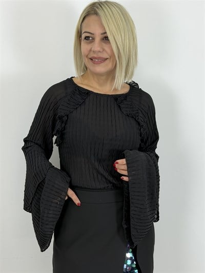 621 SIRT BAĞCIKLI, İSPANYOL KOL, ŞİFON BLUZ