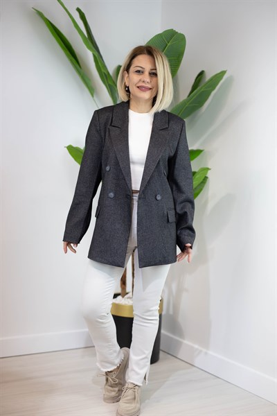 6217 DİYAGONEL DOKU, 4 DÜĞME BLAZER CEKET