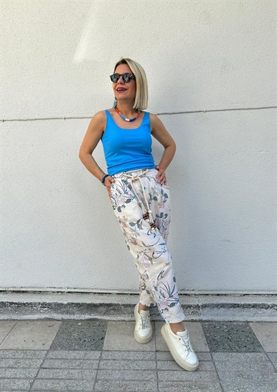 6260 HALAT KEMERLİ DESENLİ BALON PANTOLON