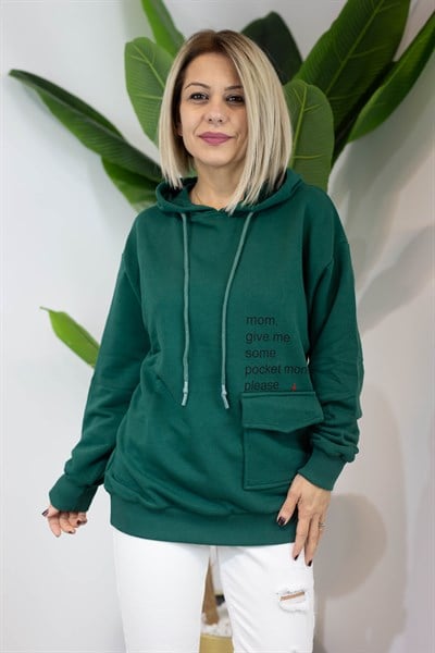 6370 KAPÜŞONLU, KANGURU CEP, BASKILI, 2 İPLİK SWEAT