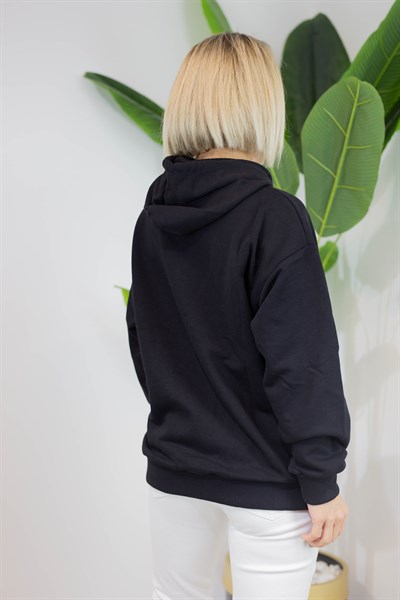 6370 KAPÜŞONLU, KANGURU CEP, BASKILI, 2 İPLİK SWEAT