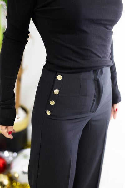 6428 YANLARI GOLD DÜĞME, BOL PAÇA PANTOLON