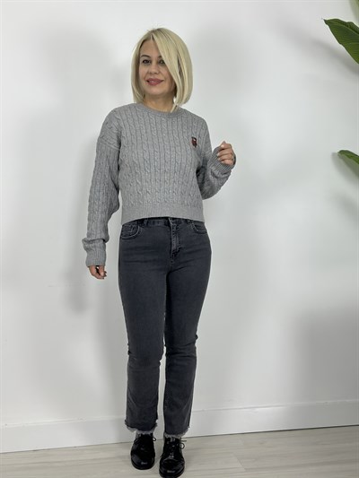 7403 PAÇA PÜSKÜLLÜ MİNİ FLARE JEAN