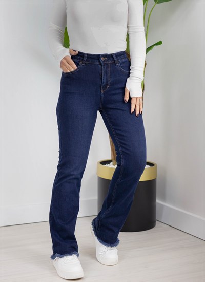 7403 PAÇA PÜSKÜLLÜ MİNİ FLARE JEAN