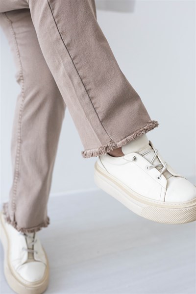 7403 PAÇA PÜSKÜLLÜ MİNİ FLARE JEAN