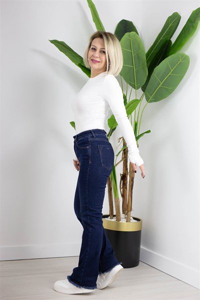 7403 PAÇA PÜSKÜLLÜ MİNİ FLARE JEAN
